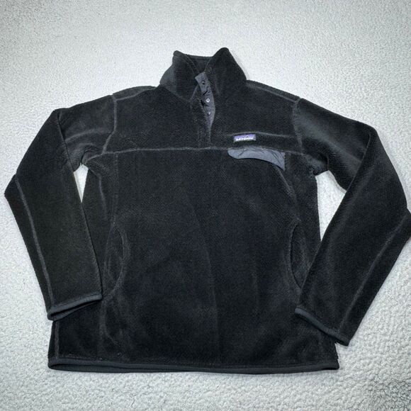 Patagonia Jackets & Blazers - Patagonia Sweatshirt Womens Large Black Re Tool Snap Fleece Sweater Hike 25442